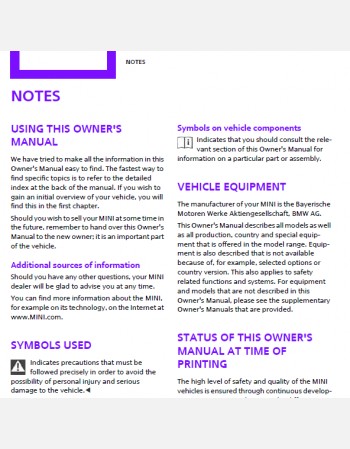 mini cooper 2012 owners manual